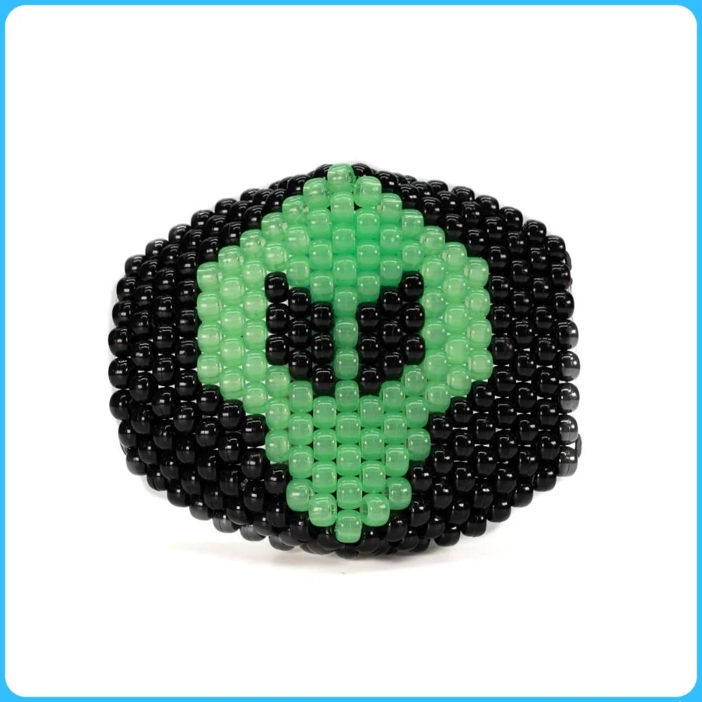 Glow-In-The-Dark Alien Surgical Kandi Mask - Image 3