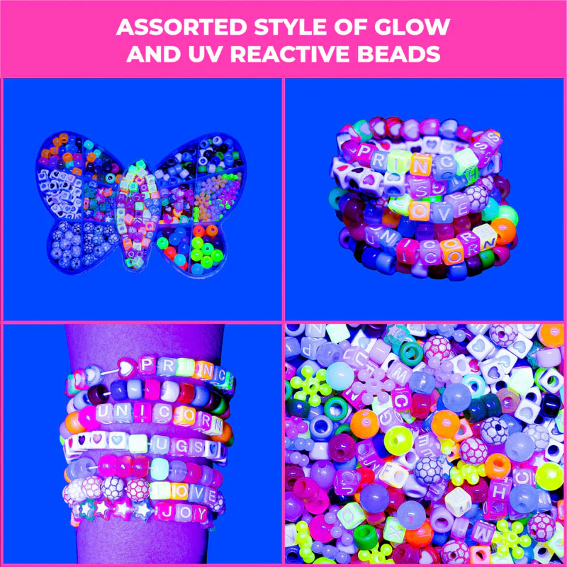DIY Neon Glow Bracelet Bead Kit (400/box) for Beading, Bracelets, Necklace, Jewelry, Art & Crafts. Gift For Kids and Adults - Image 5