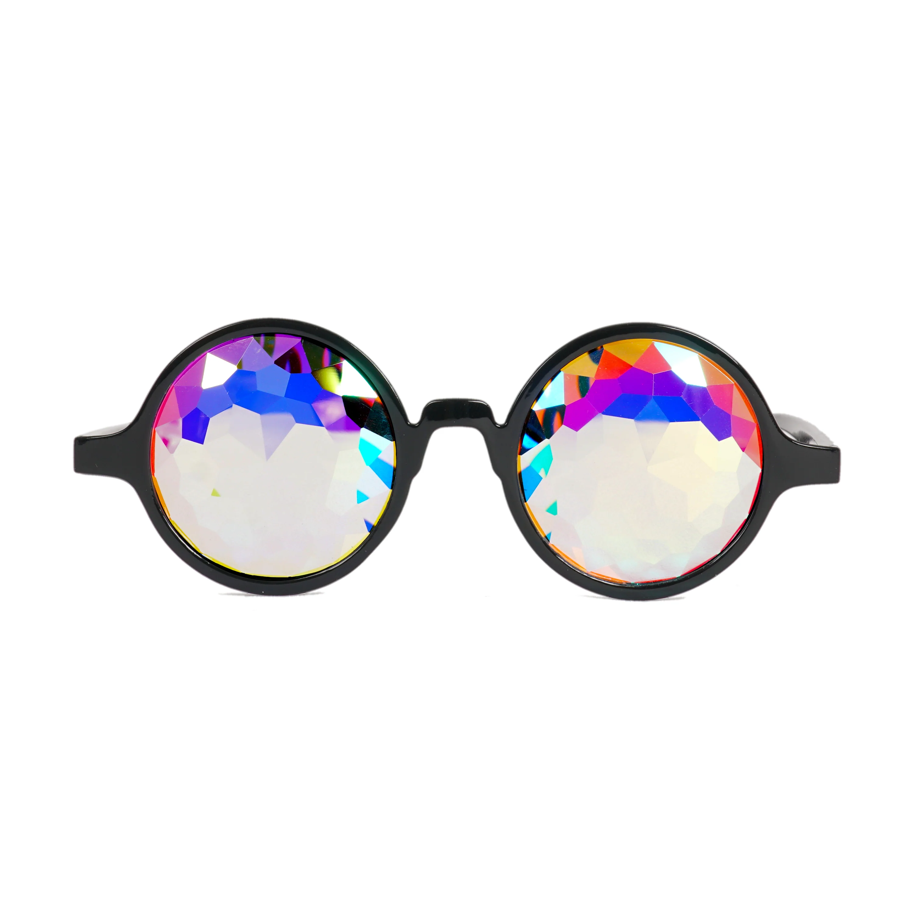 Black Round Kaleidoscope Glasses - Image 2