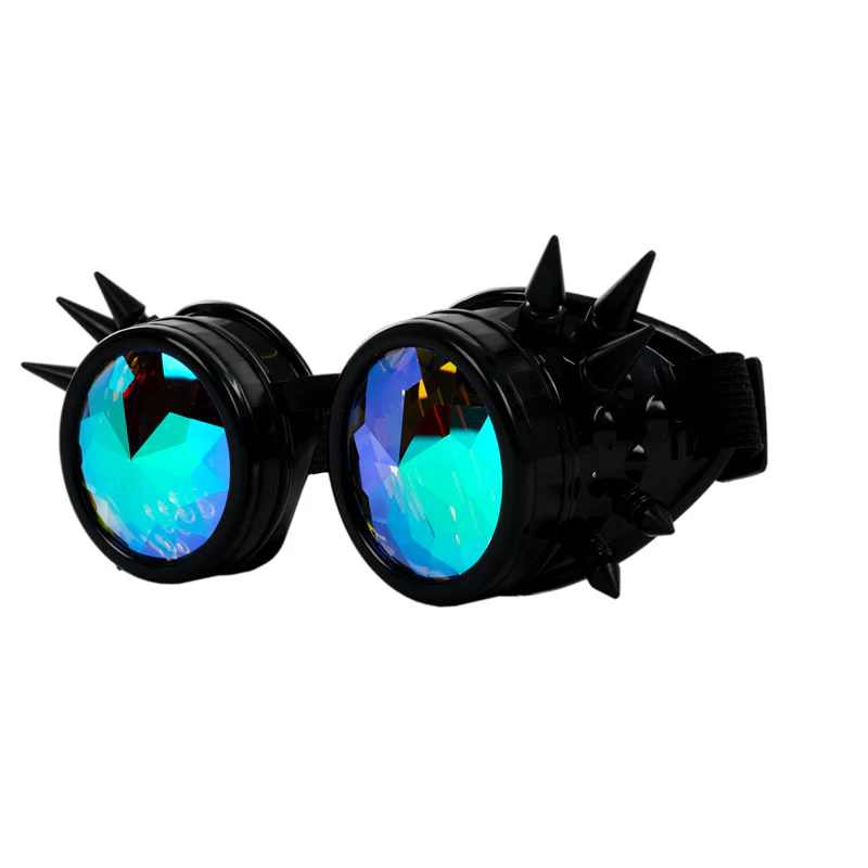 Black Steampunk Kaleidoscope Round Goggles - Image 2