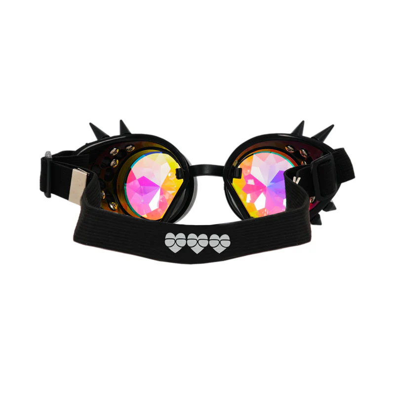 Black Steampunk Kaleidoscope Round Goggles - Image 3