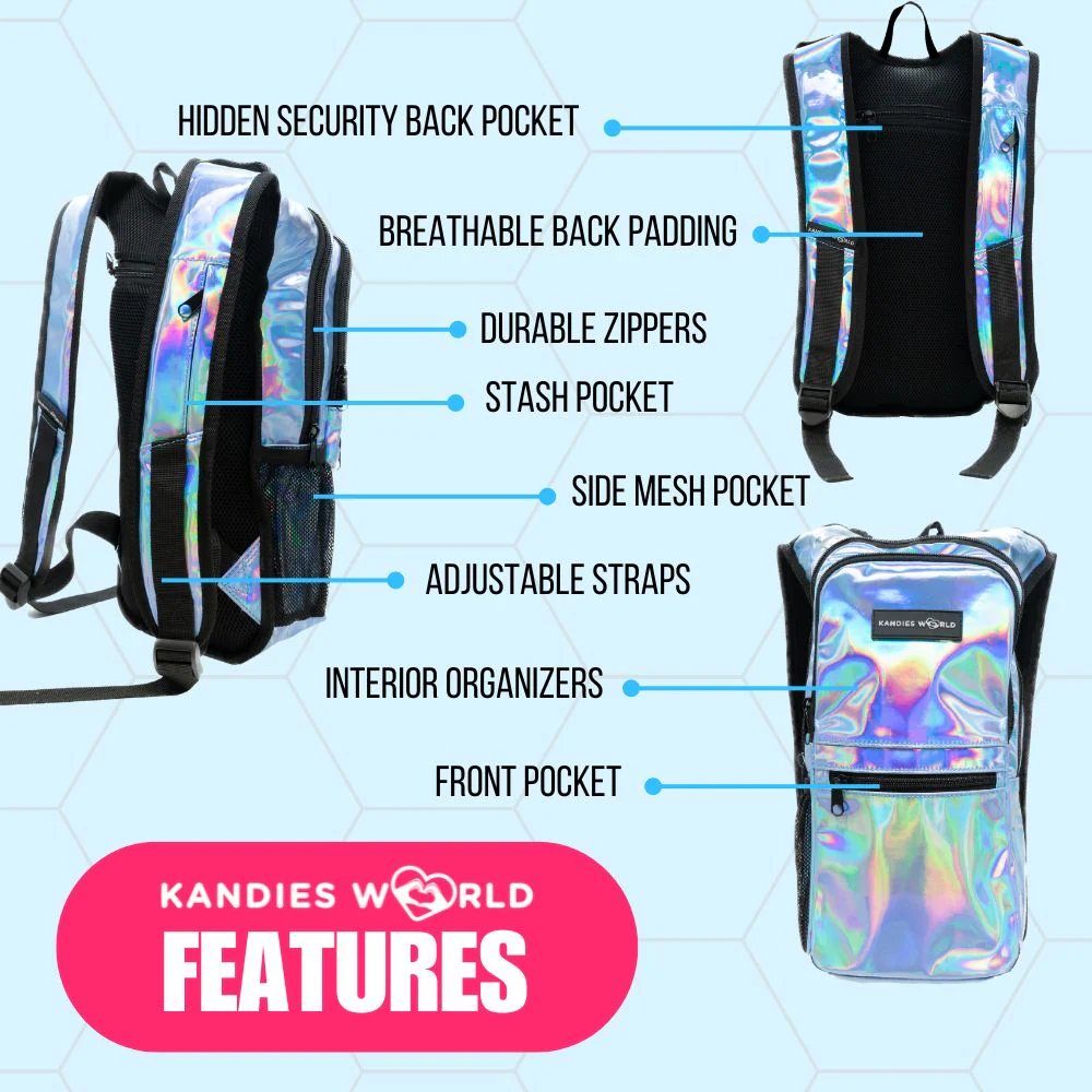Blue Holographic Hydration Pack - Image 2