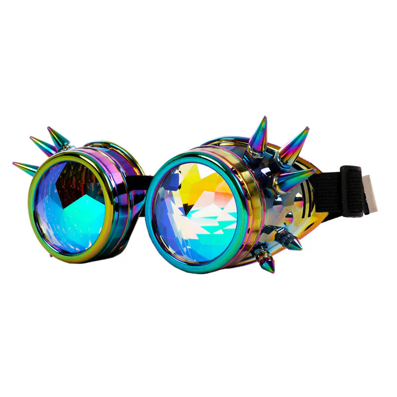 Electroplate Steampunk Kaleidoscope Round Goggles - Image 2