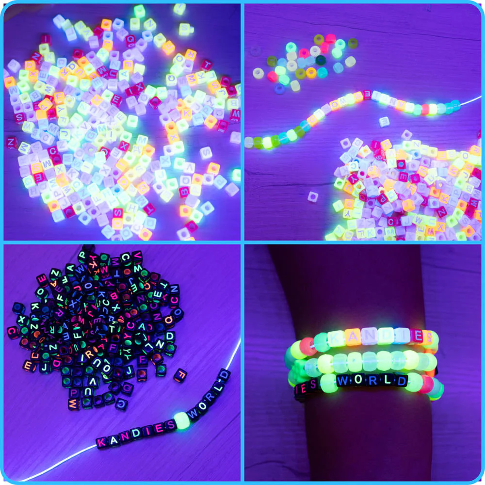 Alphabet Fluorescent Cube Beads - 7mm - 300/Pack - Image 4