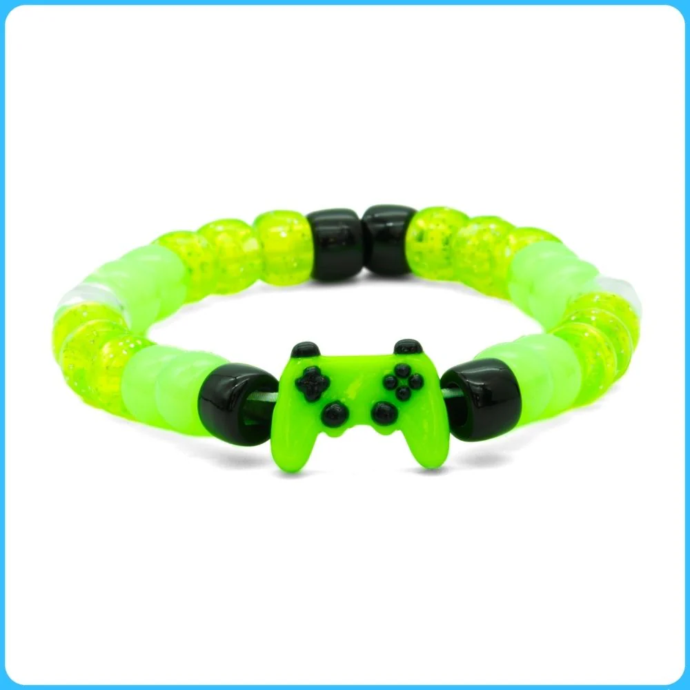 Green Classic Controller Kandi Ring & Bracelet - 2/Pack - Image 2