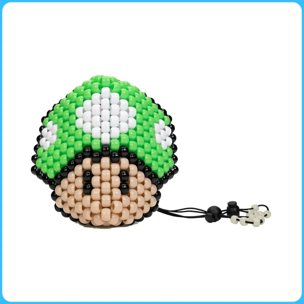 Green Mario Mushroom Surgical Kandi Mask - Image 3