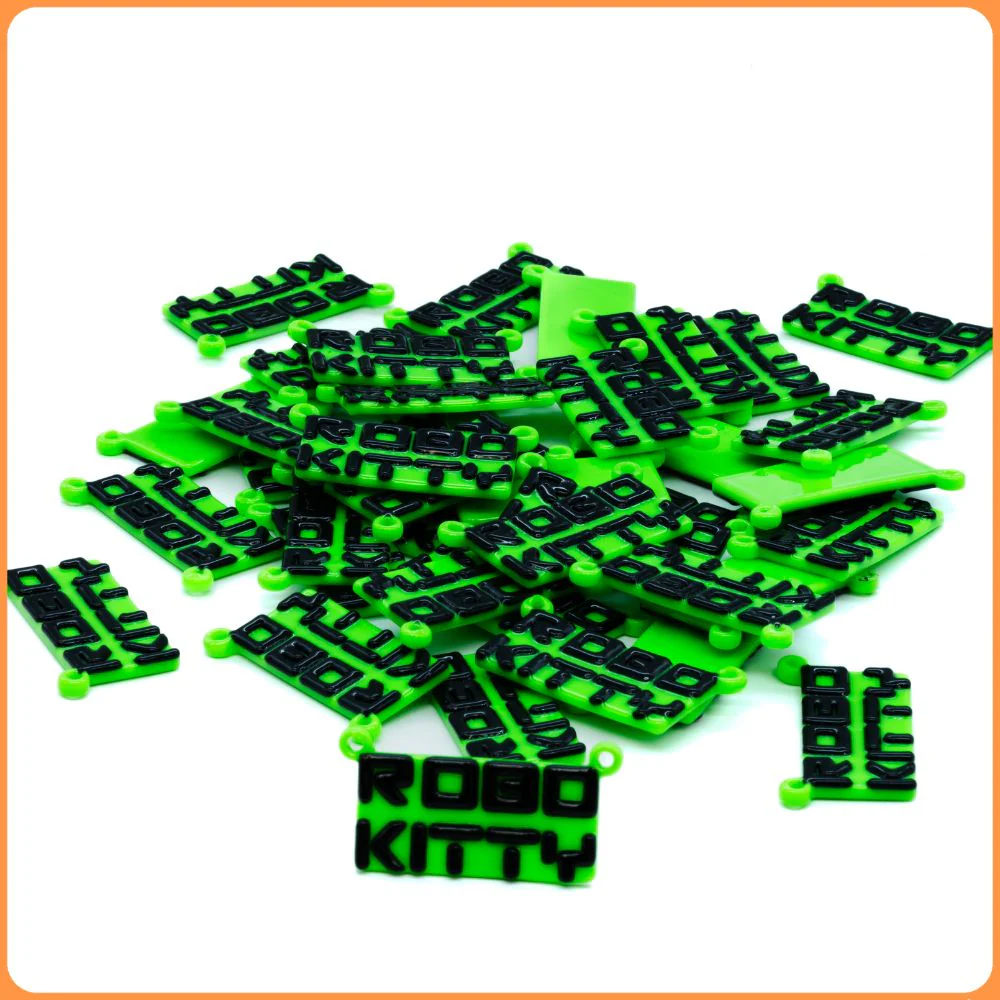 Green Robo Kitty Custom Charms - Image 2