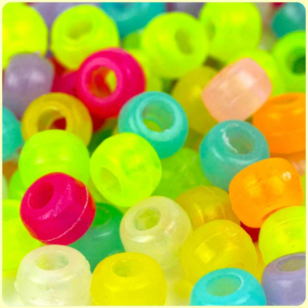 Multicolor Glow-In-The-Dark Pony Beads - 9mm - 300/Pack - Image 3
