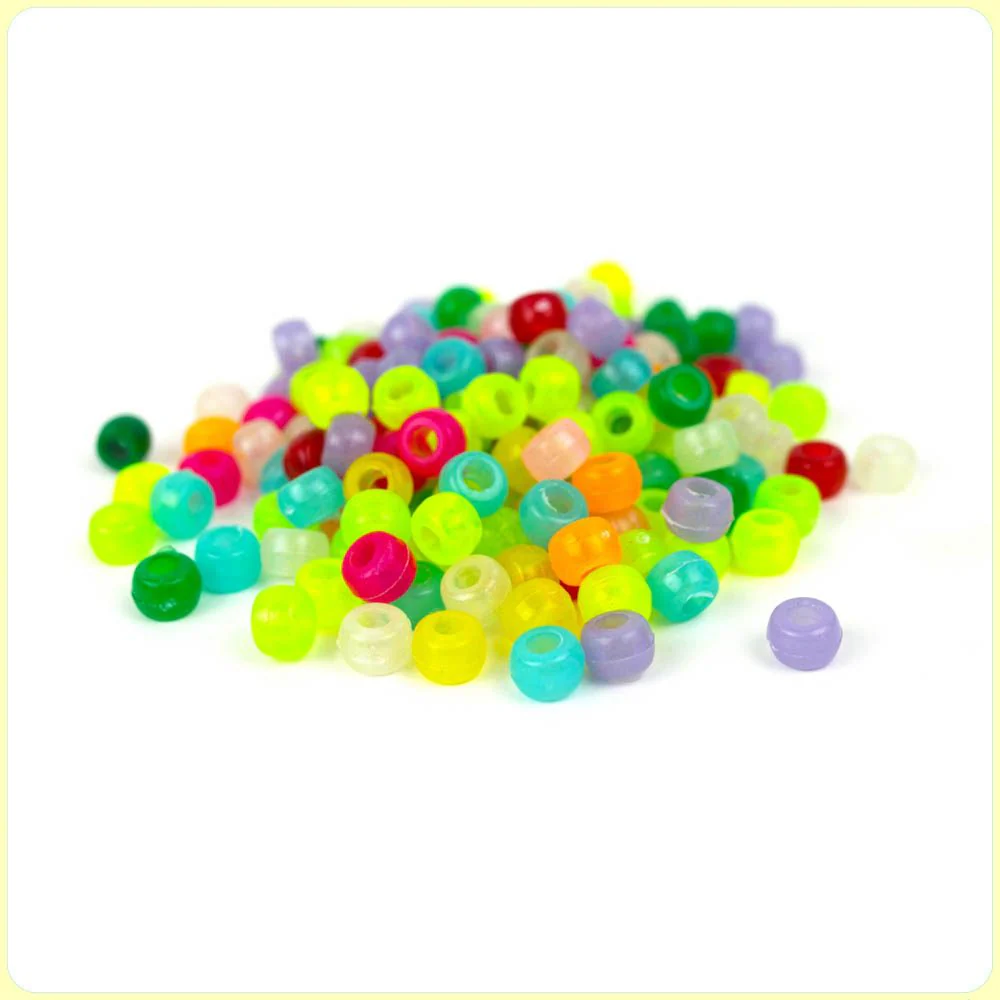 Multicolor Glow-In-The-Dark Pony Beads - 9mm - 300/Pack - Image 4