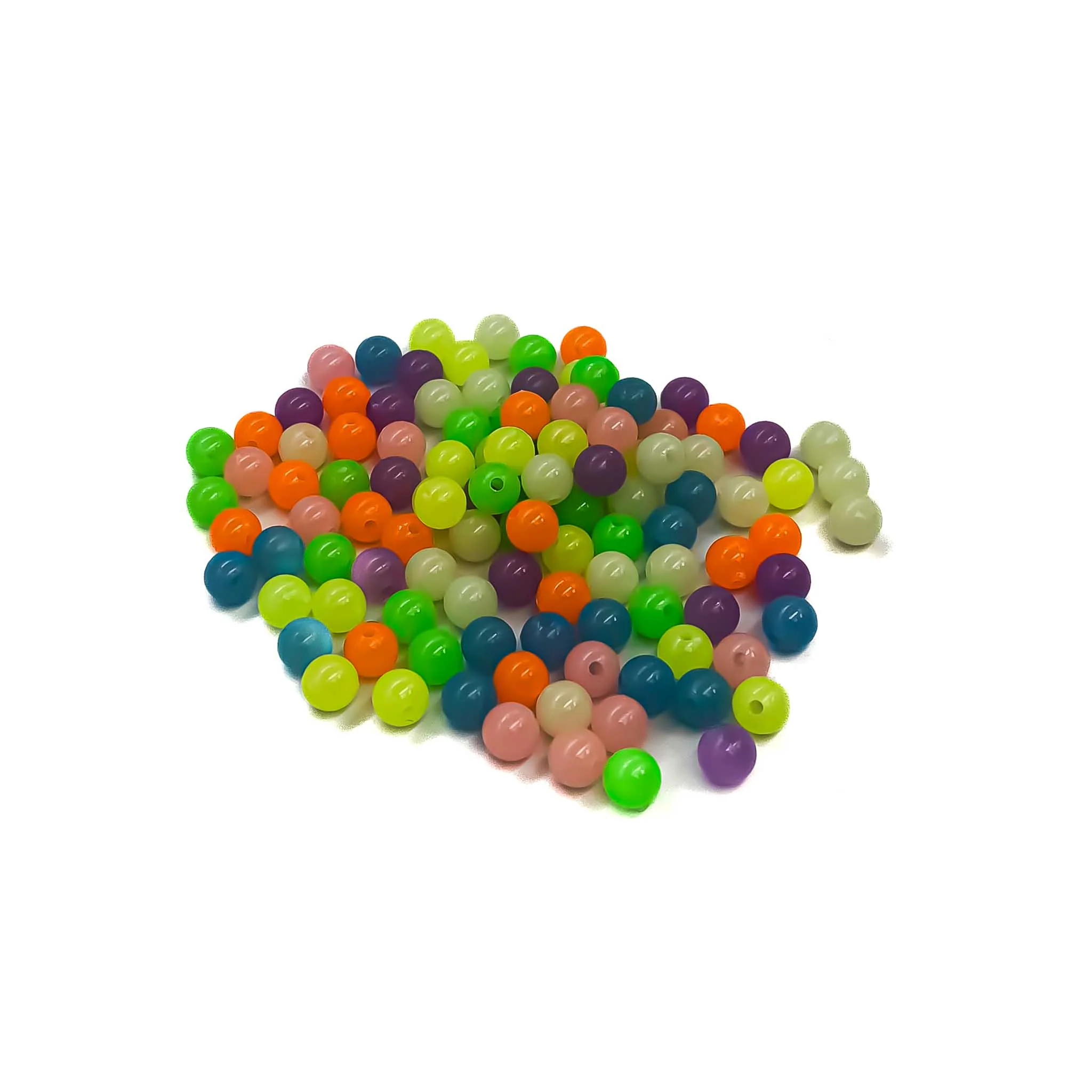 Multicolor Glow-In-The-Dark Round Beads - Regular Round - 8mm - Image 3
