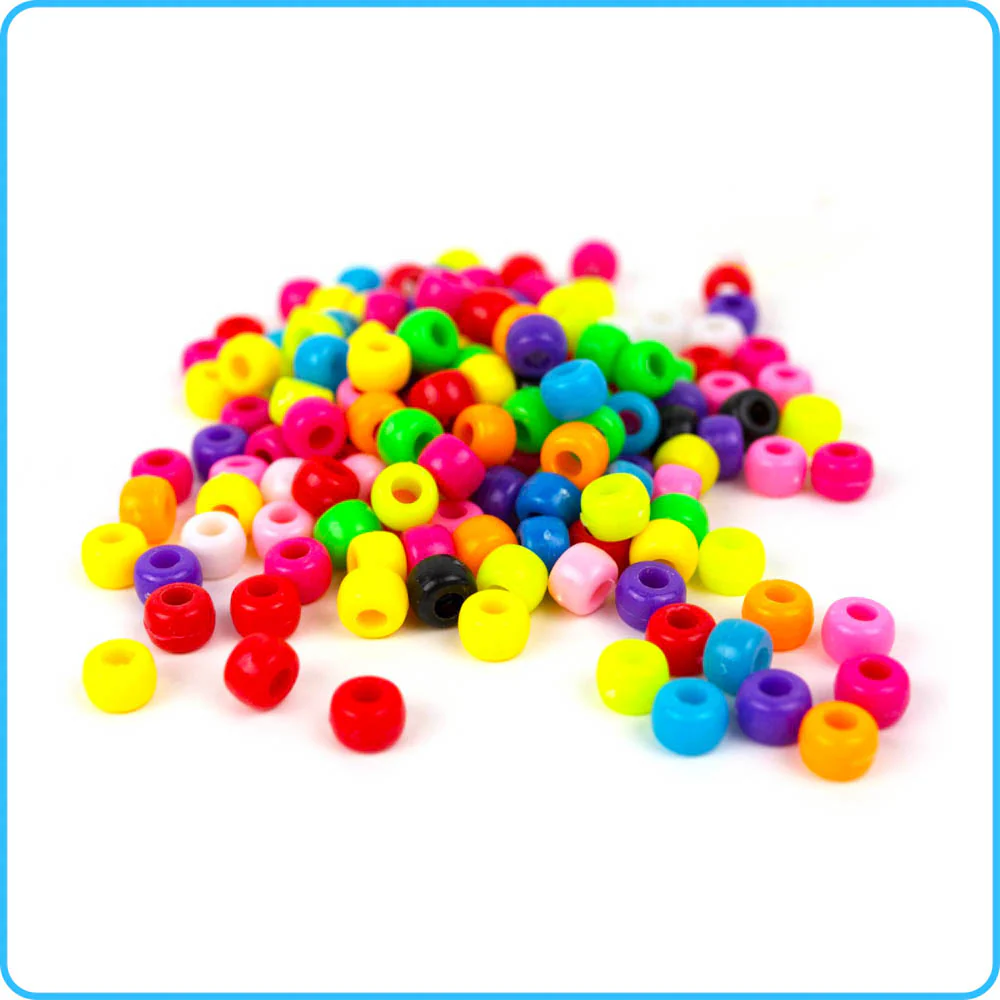Multicolor Opaque Pony Beads - 9mm - 300/Pack - Image 2
