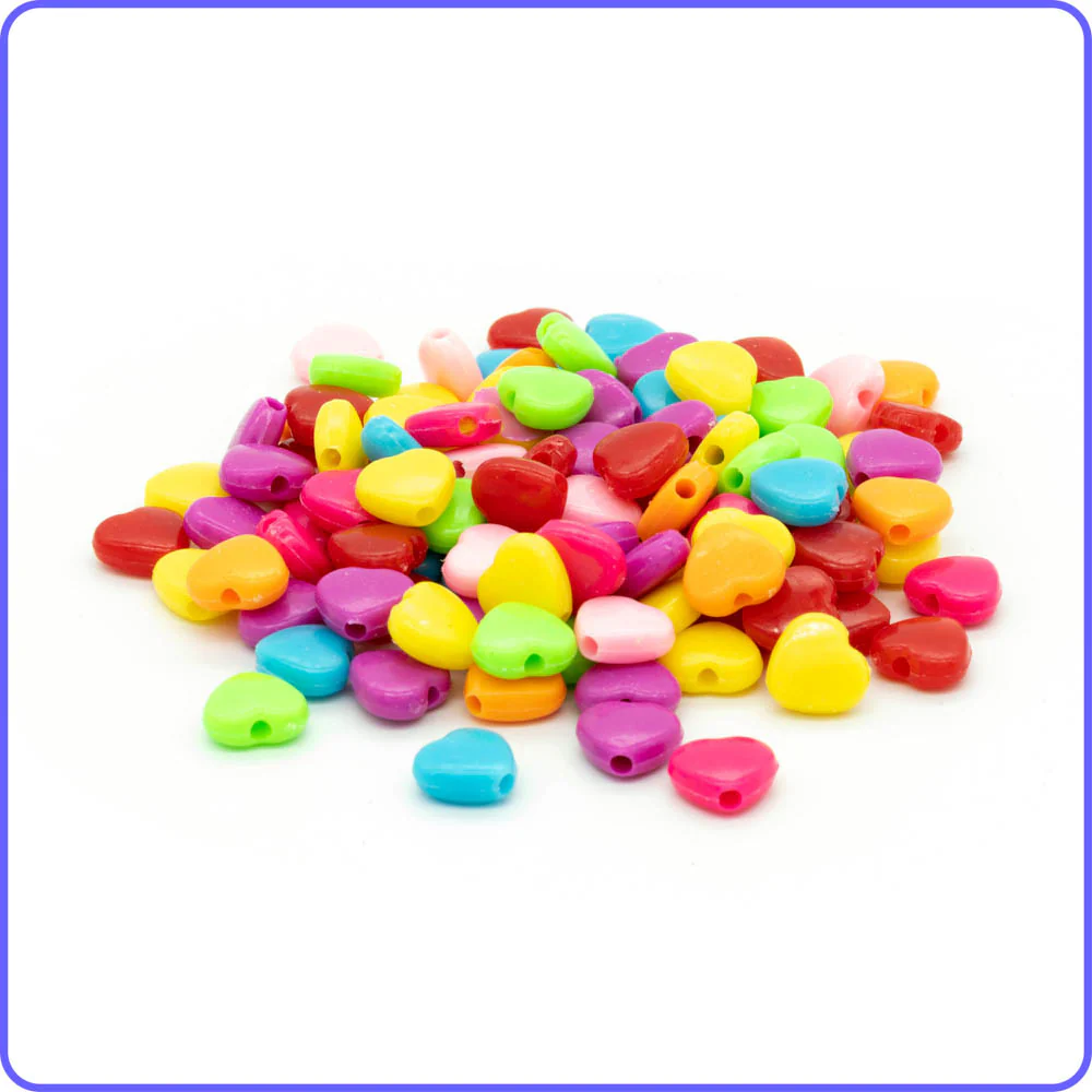 Multicolor Small Love Heart Beads - 125/Pack - Image 2