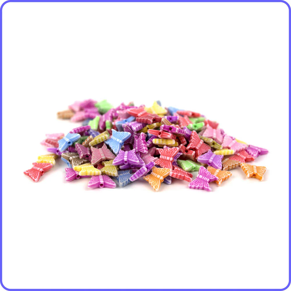 Pastel Butterfly Beads 150/Pack - Image 2
