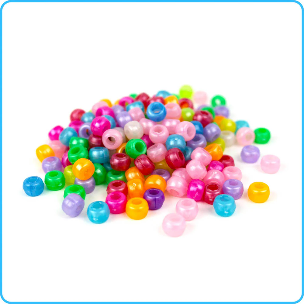 Pastel Opaque Pony Beads - 9mm - 300/Pack - Image 2