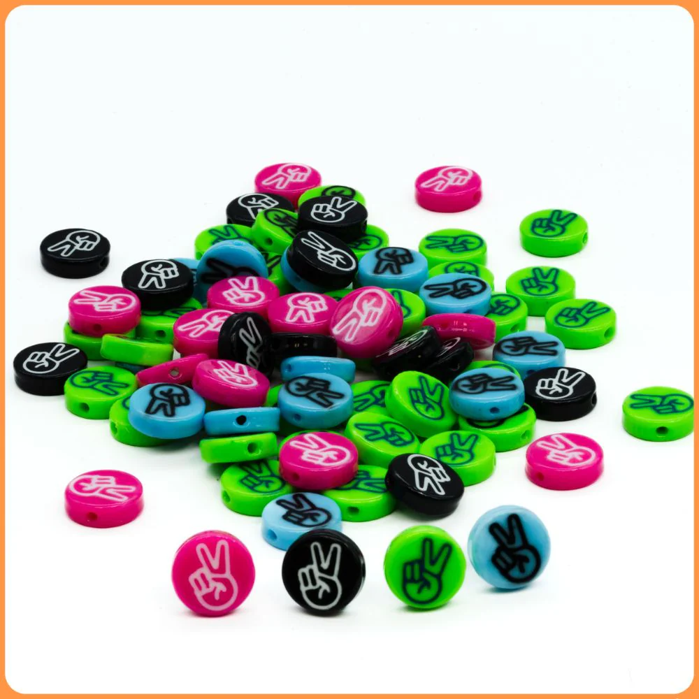 Peace PLUR Sign Custom Beads - Image 2