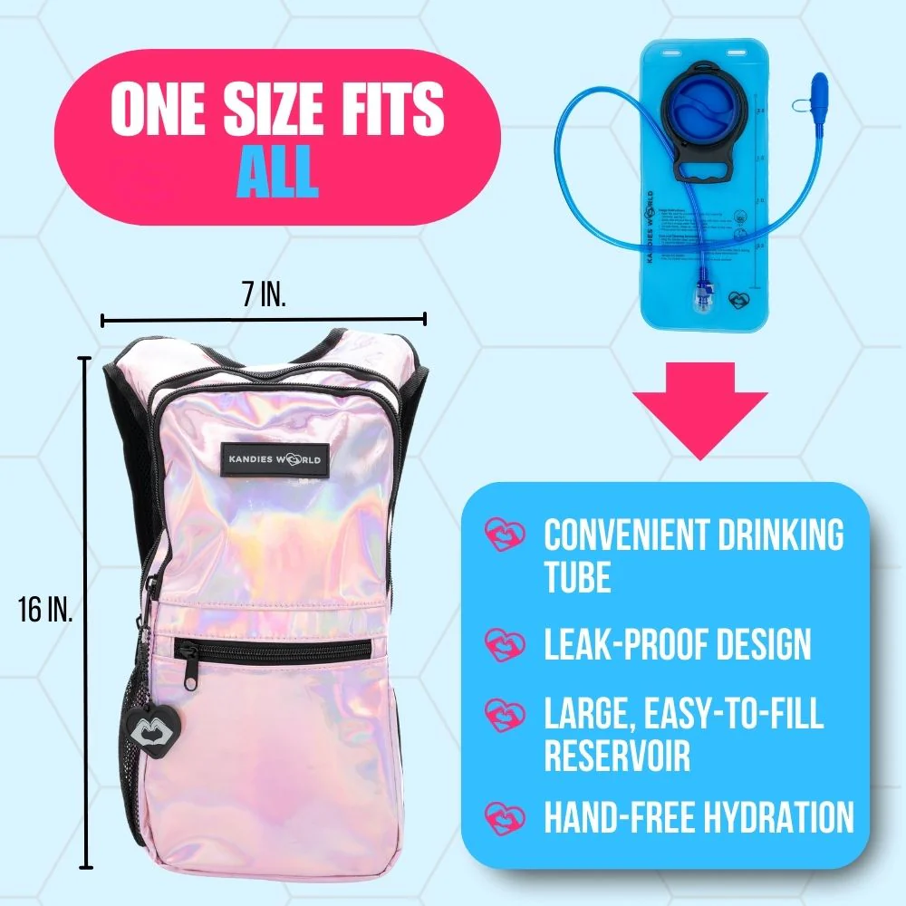 Pink Holographic Hydration Pack - Image 3