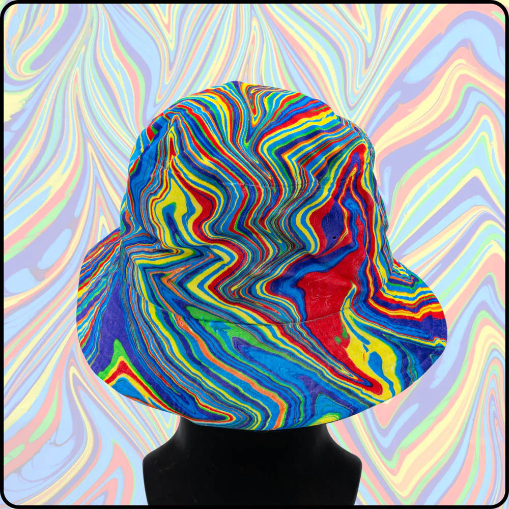 Rainbow Road RGB Hydro-Dipped Bucket Hat - Image 3