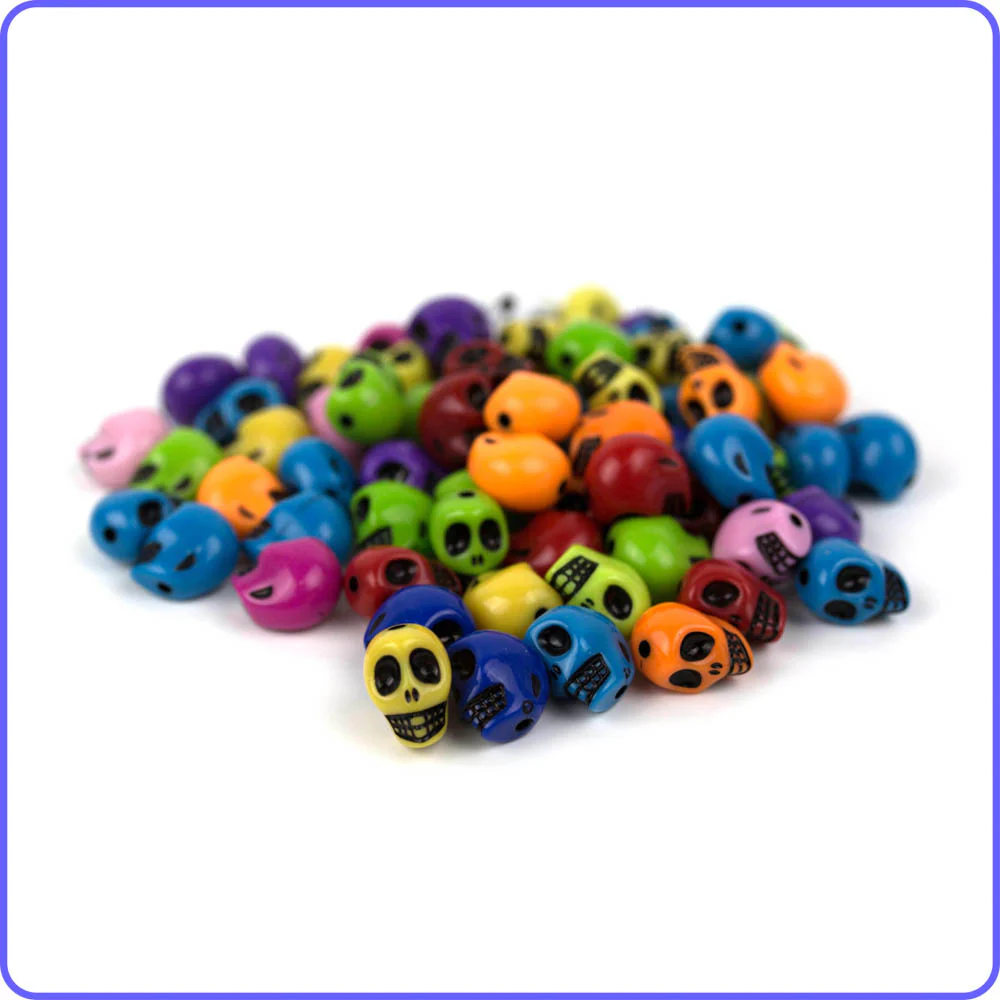 Rainbow Skull Beads - 50/Pack - Image 2
