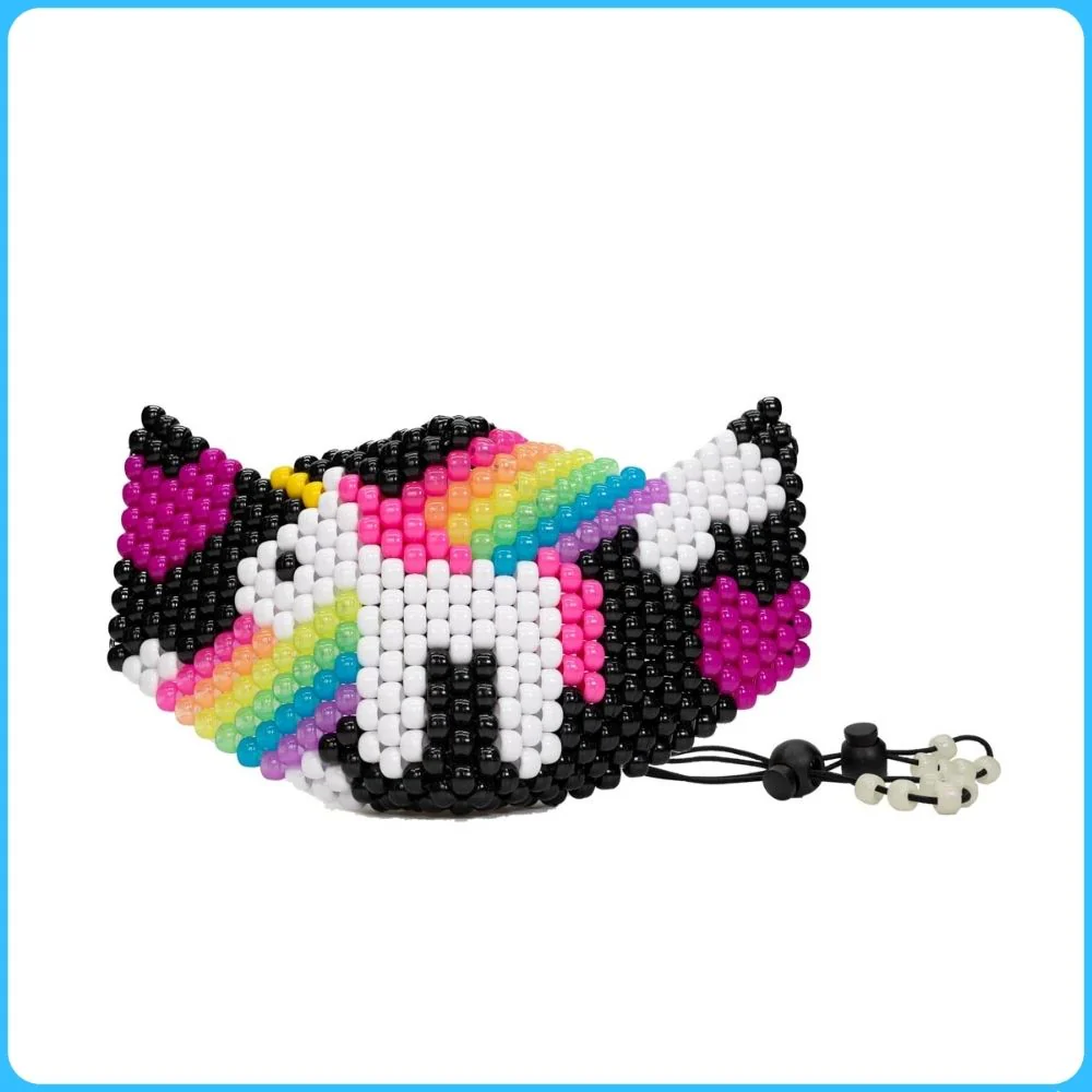 Glow-in-the-Dark Rainbow Unicorn Full Face Kandi Mask - Image 3