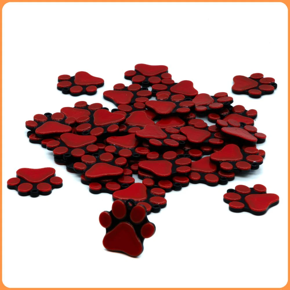 Red Robo Kitty Paw Custom Charms - Image 2
