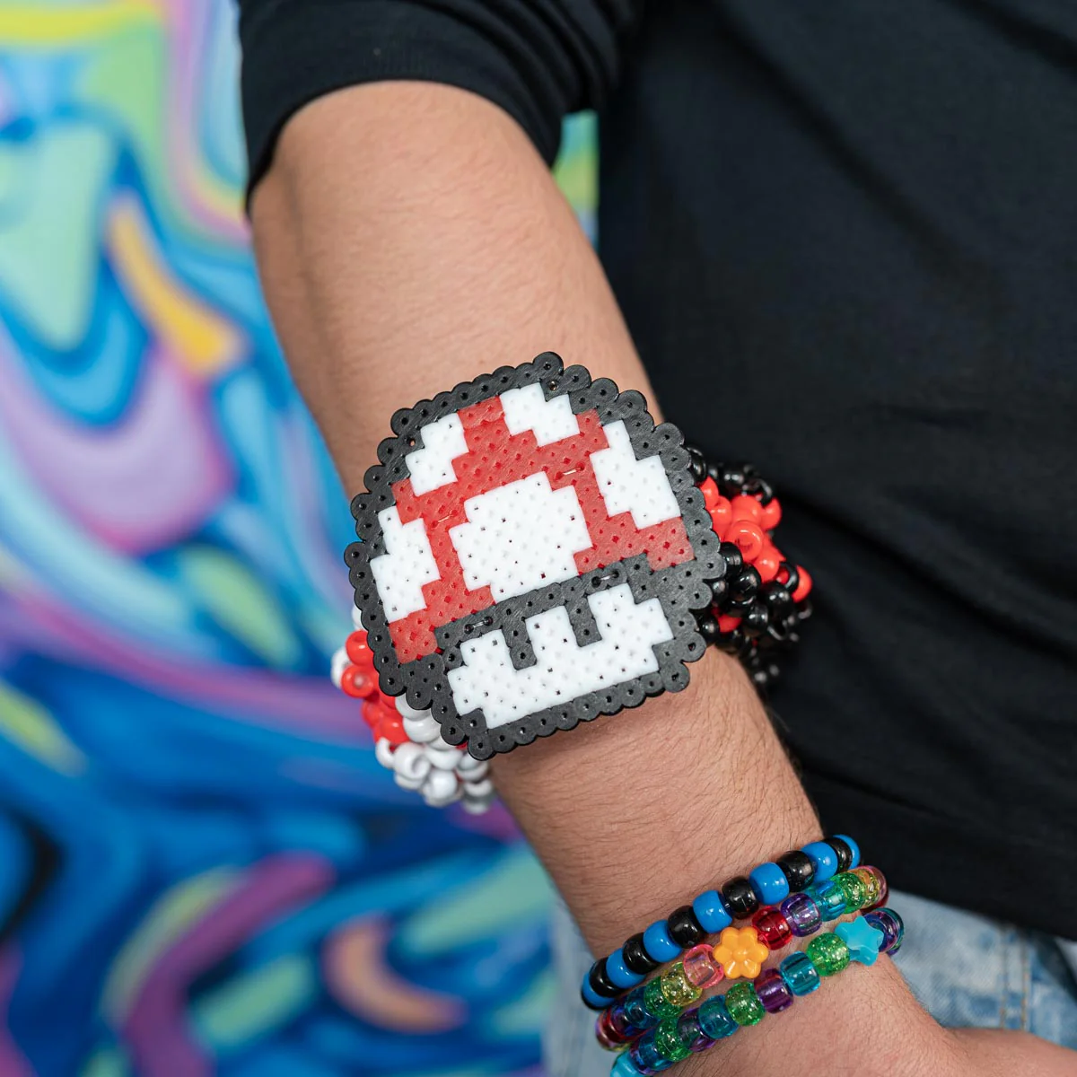 Red Super Mario Kandi Cuff Bracelet - Image 3