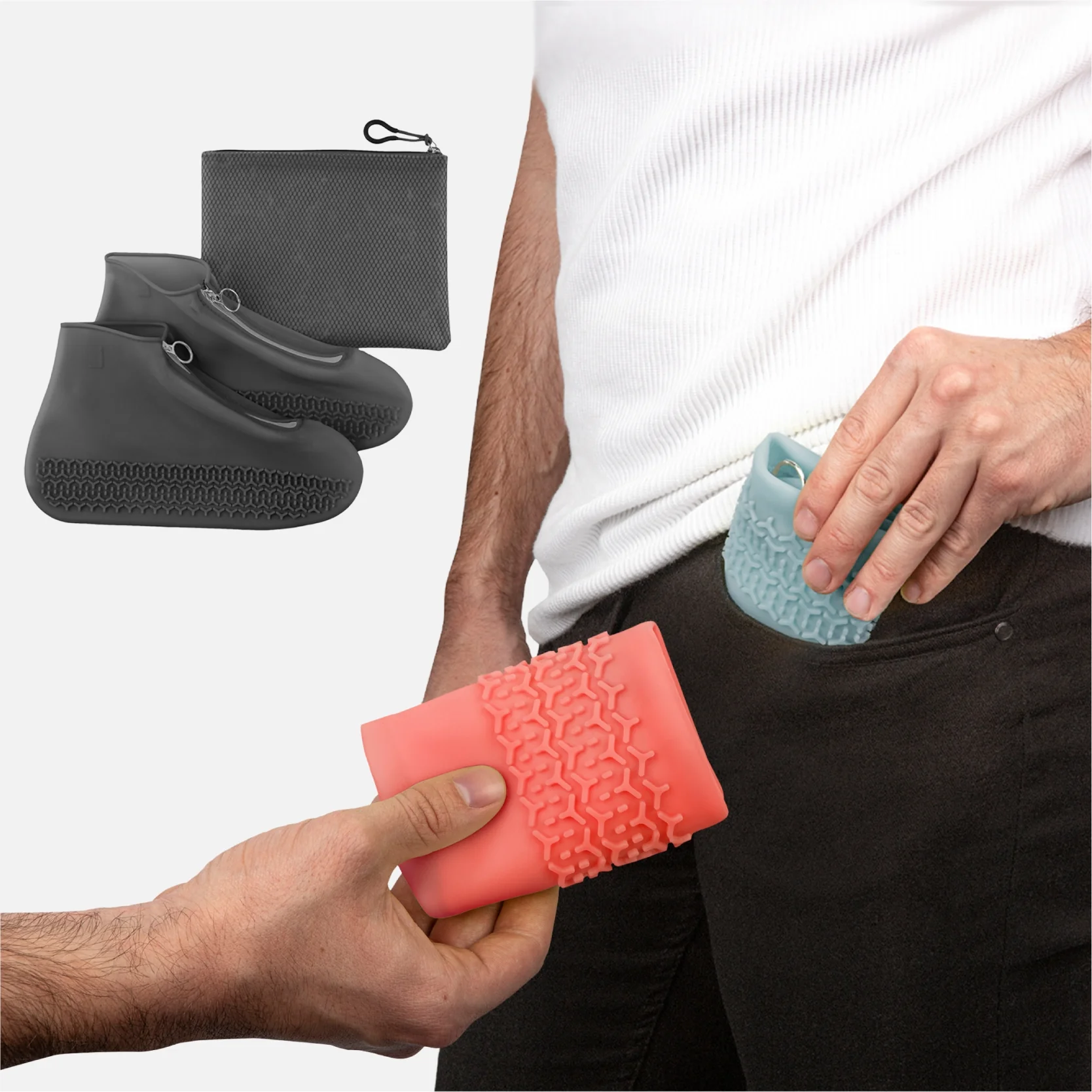 Shoe Covers - Premium Quality, WaterProof Silicone, Durable, Reusable and Ultra Elastic. Non-Slip, Flexible and Easy To Clean. 5 Colours - Image 4