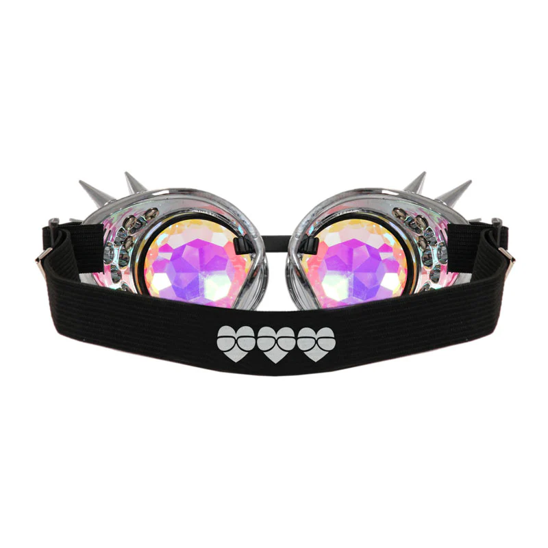 Silver Steampunk Kaleidoscope Round Goggles - Image 3