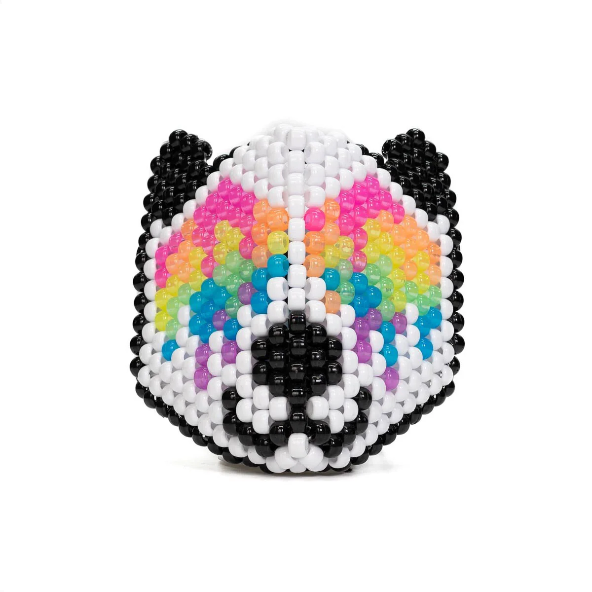 Trippy Acid Panda Bear Glow-in-the-Dark Surgical Kandi Mask - Image 2