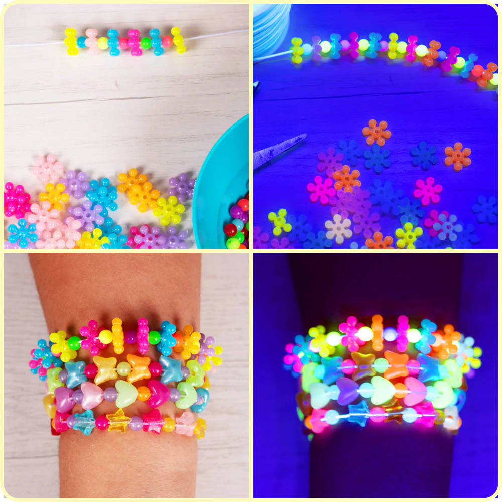 UV Fluorescent Daisy Flower Beads - 150/Pack - Image 5