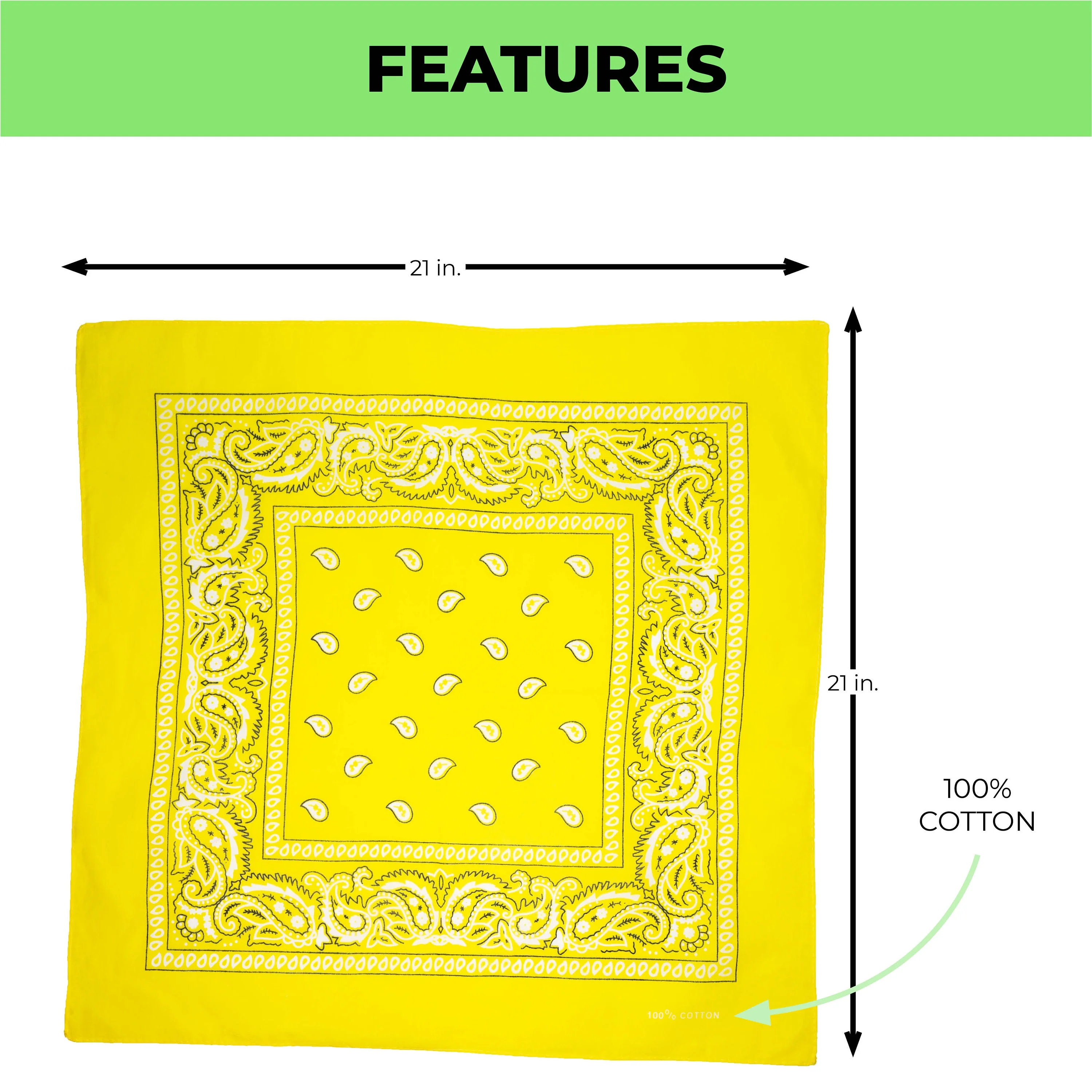 Vintage Paisley Bandana - Dimensions 20in x 20in - Image 5
