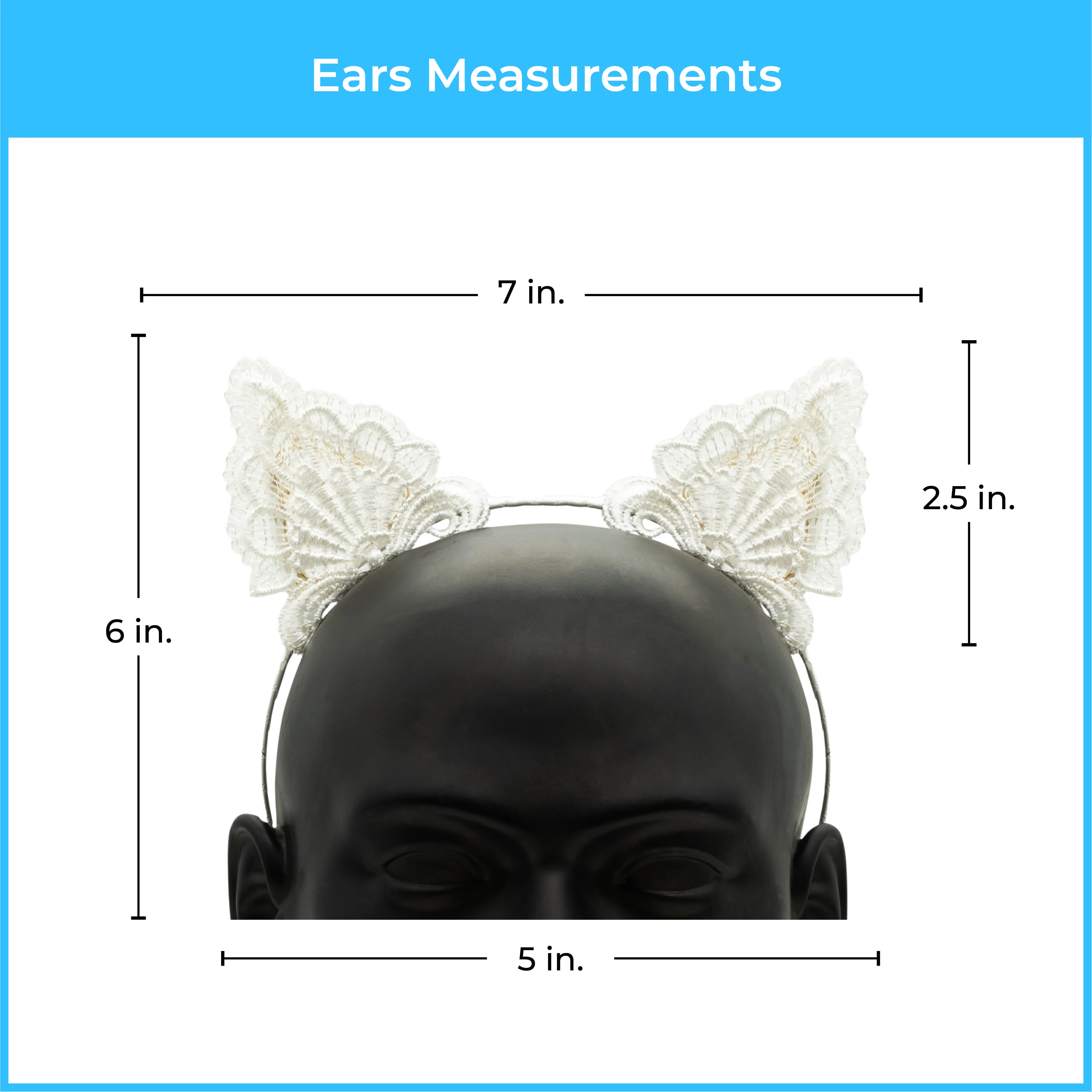 White Lace LED Cat Ears - Image 3